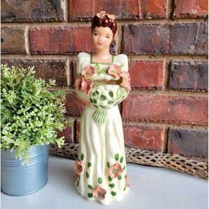 Vintage Beautiful & Rare Tall California Pottery Elegant Lady Bouquet Vase